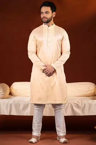 Yellow embroidery kurta pajama