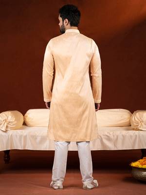 Yellow embroidery kurta pajama 5
