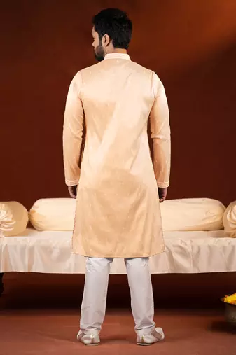 Yellow embroidery kurta pajama