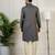 Navy jacquard embroidered kurta pajama
