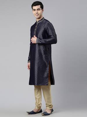 Navy banarasi fesive kurta pajama 1