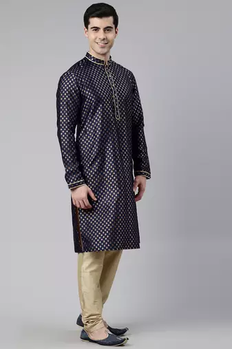 Navy banarasi fesive kurta pajama