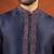 Navy pashmina embroidered kurta pajama