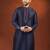 Navy pashmina embroidered kurta pajama
