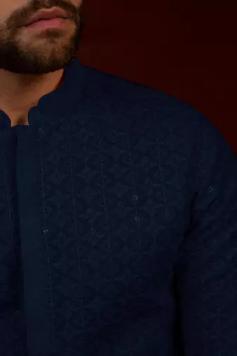 Navy blue chikankari kurta pajama