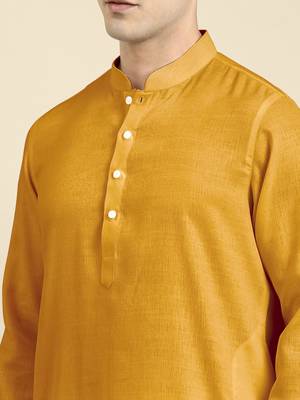 Mustard twill weave cotton kurta  set 5