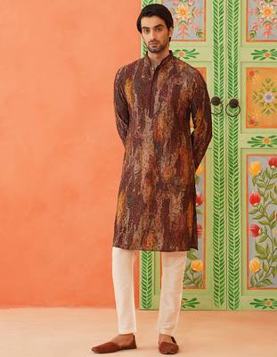 Multi color embroidered kurta pajama 1