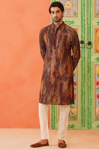 Multi color embroidered kurta pajama