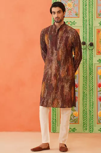 Multi color embroidered kurta pajama