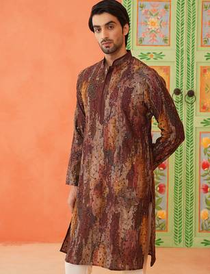 Multi color embroidered kurta pajama 3