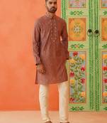 Satin printed kurta pajama