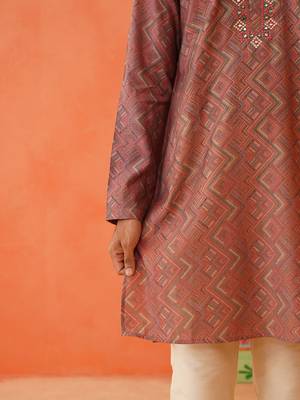 Satin printed kurta pajama 4