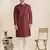 Maroon silk mirror embroidered kurta pajama
