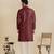 Maroon silk mirror embroidered kurta pajama