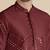 Maroon silk mirror embroidered kurta pajama