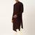 Maroon side open layered kurta pajama