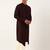 Maroon side open layered kurta pajama