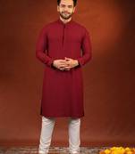 Maroon chikankari kurta pajama