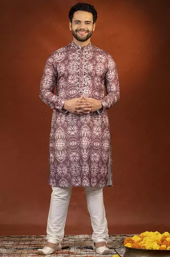Maroon tie dye kurta pajama