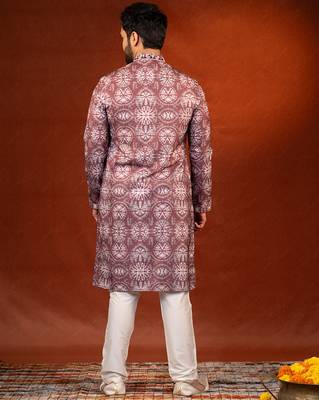 Maroon tie dye kurta pajama 5