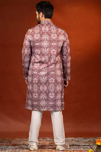 Maroon tie dye kurta pajama