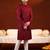Maroon sequin embroidered kurta pajama