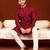 Maroon sequin embroidered kurta pajama