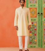 Lemon cotton kurta pajama