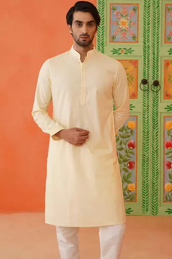 Lemon cotton kurta pajama