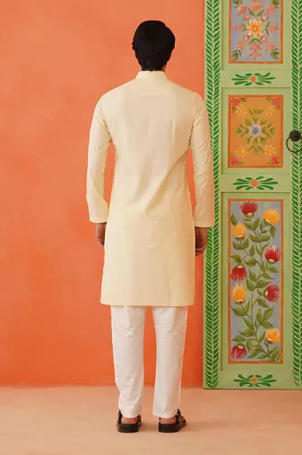 Lemon cotton kurta pajama