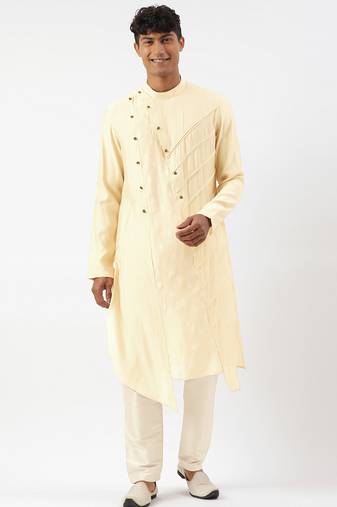 Lemon side open layered kurta pajama