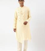 Lemon side open layered kurta pajama