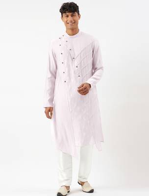 Lavender open layered kurta pajama 1
