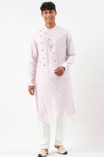 Lavender open layered kurta pajama