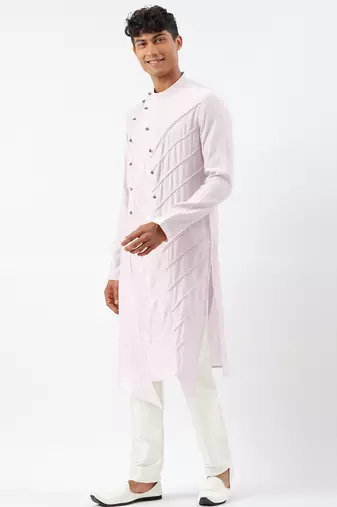 Lavender open layered kurta pajama