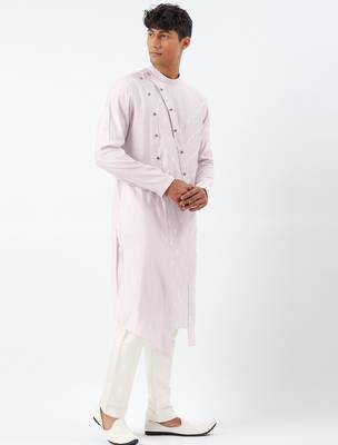 Lavender open layered kurta pajama 4