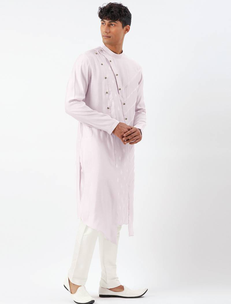 Lavender open layered kurta pajama