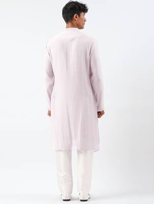 Lavender open layered kurta pajama 5