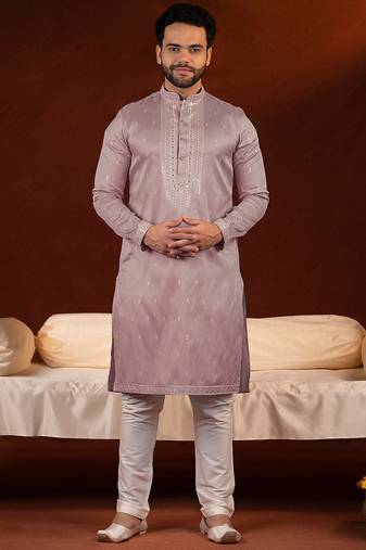 Lavender embroidery kurta pajama