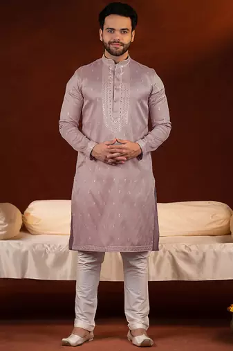 Lavender embroidery kurta pajama