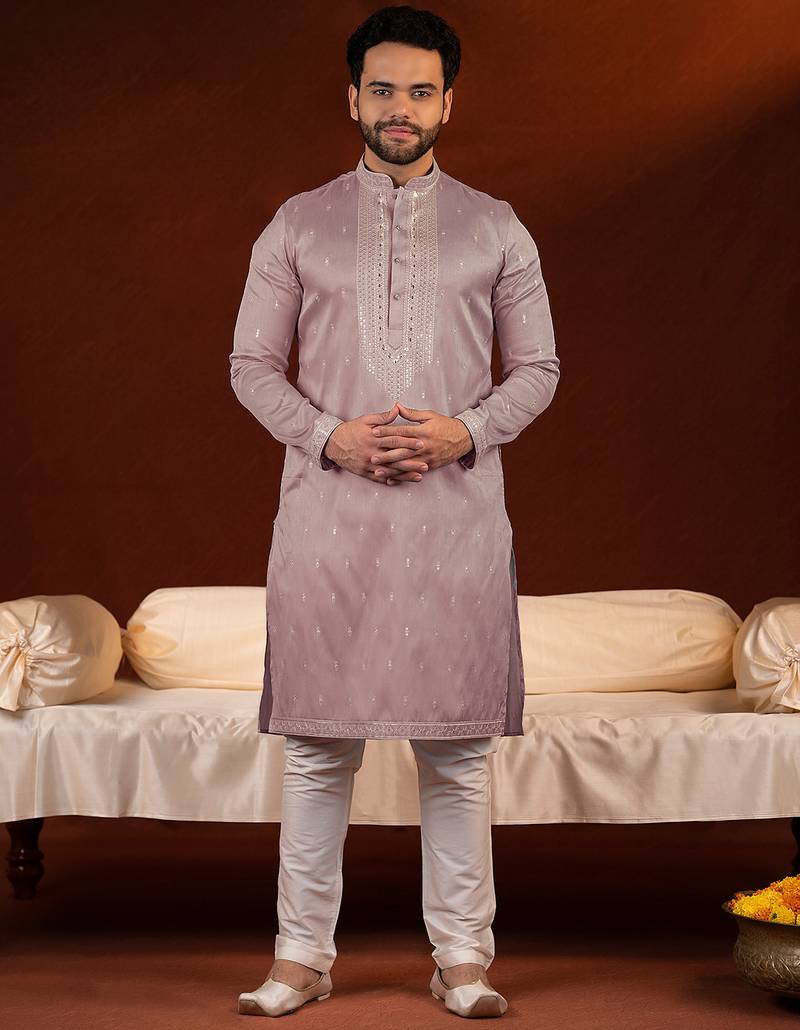Lavender embroidery kurta pajama