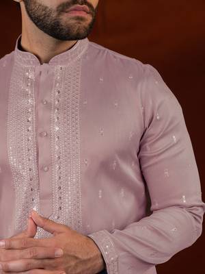 Lavender embroidery kurta pajama 2