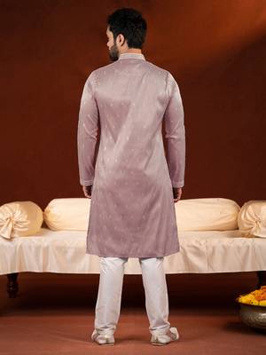 Lavender embroidery kurta pajama 5