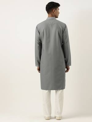 Grey cotton kurta pajama 2