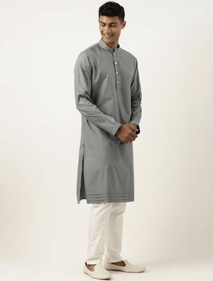 Grey cotton kurta pajama 1