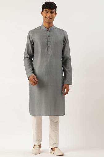 Grey stitchline kurta pajama