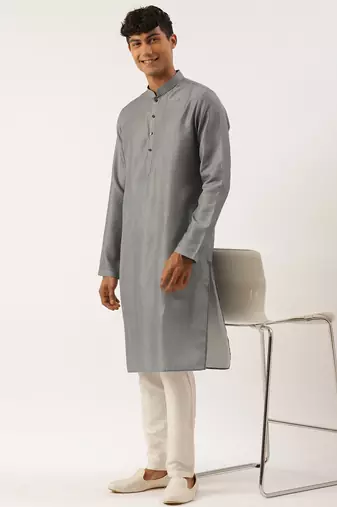 Grey stitchline kurta pajama