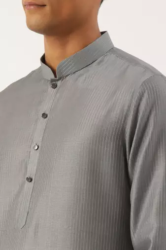 Grey stitchline kurta pajama
