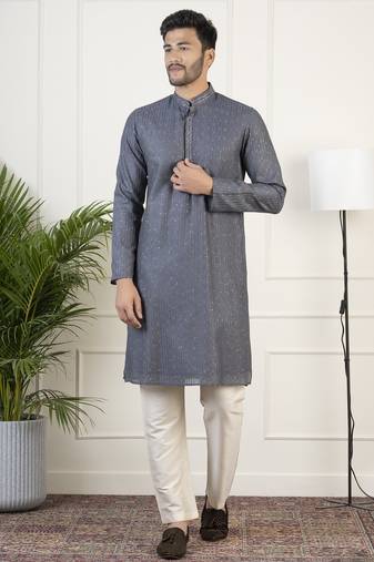 Grey embroidered kurta pajama