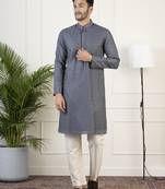 Grey embroidered kurta pajama